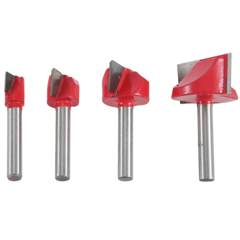 Image of 4Pcs Bottom Reinigung Gravur Bit Holz cnc Router Bits 10/15/22/30mm Fräser Schaftfräser für Set