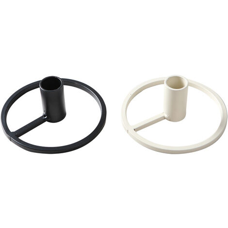 4pcs Bougeoir Bougeoir Cône Bougeoir Bougeoir Métal Noir