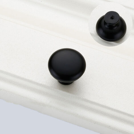 4PCS Boutons de Porte Boutons de Tiroir 29mm Vintage Poignées Boutons de Meuble de Meuble pour Placards de Cuisine (noir)-