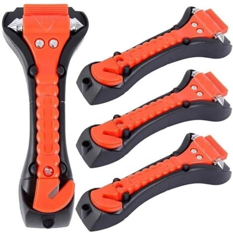 4PCS Brise Vitre Coupe Ceinture,Marteaux de Secours pour Voiture, Kit de Survie Catastrophe Outil de Coupe Ceinture Matériel