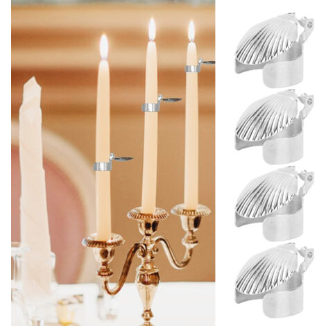 4Pcs Candle Snuffer Candle Extinguisher Metal Shell Pattern Automatic Candle Stopper for Candle Extinguishing Silver