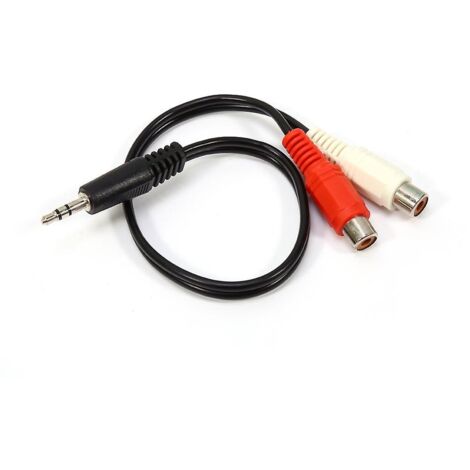 4pcs Cble Adaptateur Audio Mini-jack 3,5 Mm Mle Vers 2x Rca Femelle - 15 Cm - Cordon Mini Jack