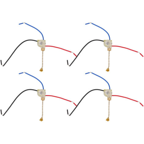 4Pcs Ceiling Fan Light Switch Replacement Lamp Pull Chain Switch 3 Wire Ceiling Fan Lamp Switch 250V 125V Gold