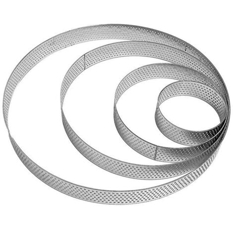 4pcs Cercle à Tarte, Anneau à Tarte de Pâtisserie en Acier Inoxydable, Moule à Gâteau Ronds - 6-20cm