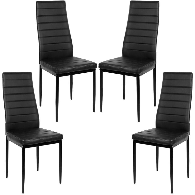 Yongqing - Lot de 4 Chaises de Salle à Manger,Chaise de Cuisine Cuir synthétique,pour Salle à Manger,Cuisine,Salle de Réunion,Noir