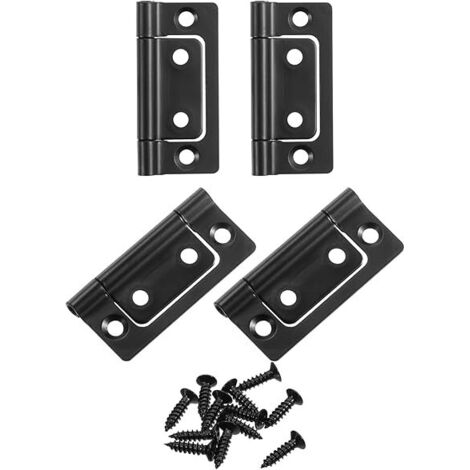 4Pcs Charnières de Porte Non-Mortaise 2x1 Pouces sans Bruit pour Portes Pliantes pour Armoires, Meubles de Fenêtres et Armoires avec Vis, Foncé