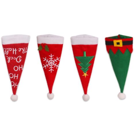 4Pcs Christmas Hat Cutter and Fork Set Hat Storage Tool Christmas Ornament Decorations for Home Xmas Home
