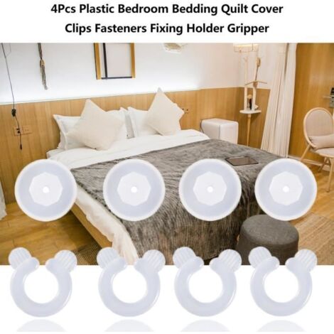 4pcs clips de housse de couette en plastique pour literie de chambre à coucher, pince de fixation