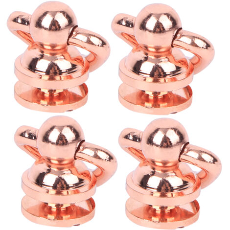 4PCS Clous Rivets Métalliques à Tête Ronde avec Anneaux, Pointes Tournantes pour Artisanat Cuir DIY - Bronze Violet