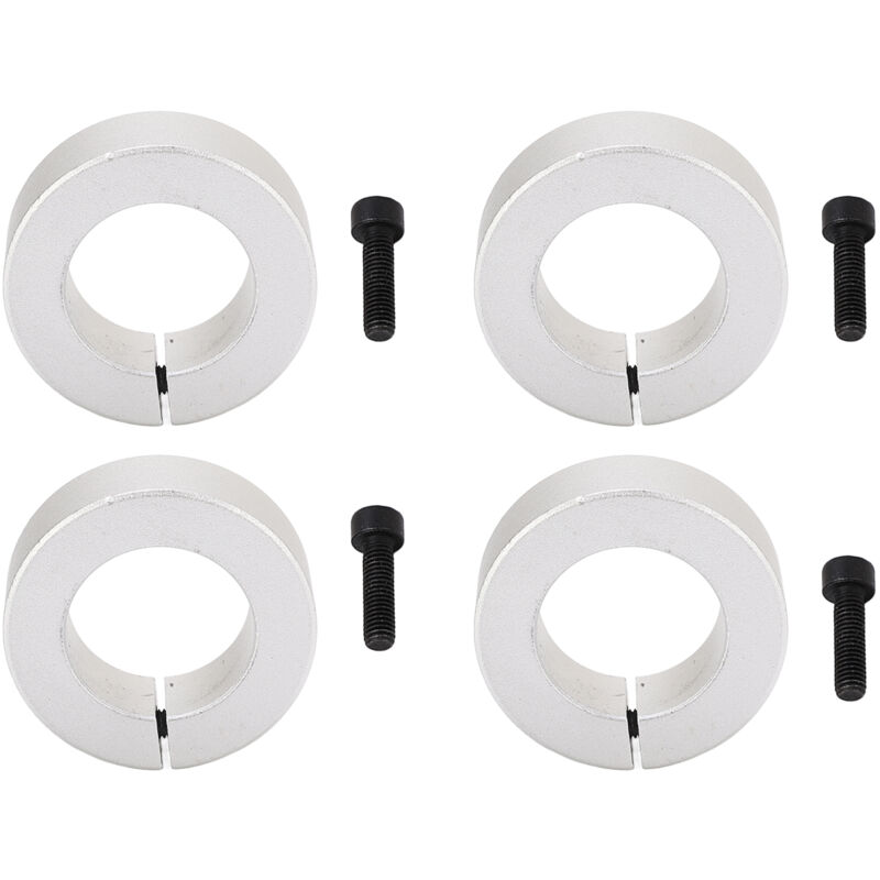 4Pcs Collier de fixation d'arbre fendu, diamètre d'alésage de 1 pouce, vis en alliage d'aluminium, collier de serrage d'arbre, kit de 25 mm