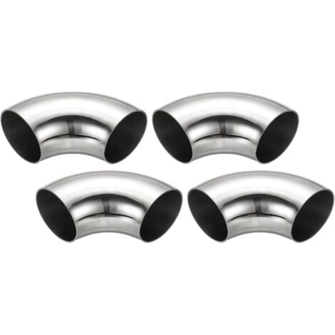 4pcs Coude À 90 Degrés Mandrin, 60mm OD En Acier Pour Échappement Raccord De Tuyauterie Inoxydable 304 Tuyau D'Échappement Main Courante D'Escalier HVAC - 57 mm