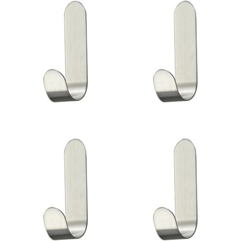 4pcs crochet adhésif en acier inoxydable, crochet auto-adhésif pour serviettes, clés, maison, cuisine, salle de bain, rouille et imperméable