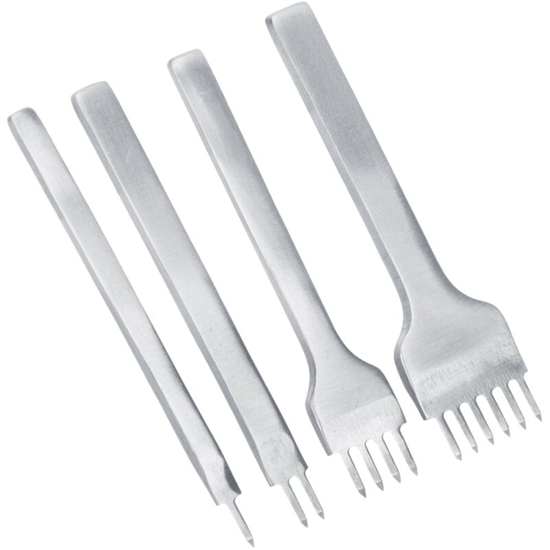 4Pcs Cuir Kit Outils Perforatrice, 3mm diy Perforatrice Artisanat du Cuir Griffe Prong Outils de Couture Ciseau pour Artisanat En Cuir Set 1/2/4/6