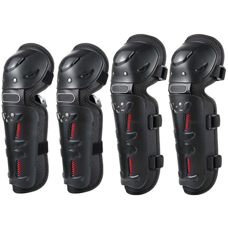 Start - 4PCs Cyclisme Genouillère et Coudières Vélo vtt Vélo Moto Équitation Genou Soutien Protections Protections Gardes Sports de Plein Air
