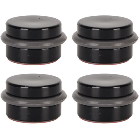 4pcs Cylindrical Door Stopper Prevent Impact Silent Floor Door Stopper Plastic Black Door Holder for Bedroom Office Hotel