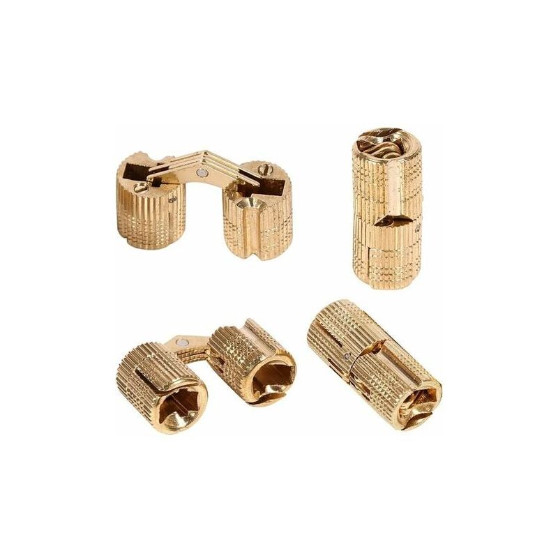 4pcs Cylindrical Hinges Invisible Hinge Brass Barrel Hinge for diy Jewelry Box Hand Craft (10mm)