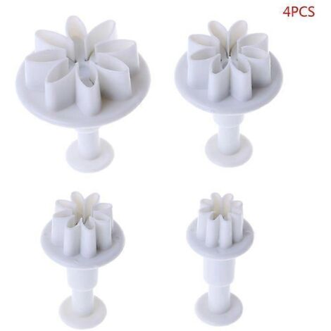 4Pcs Daisy Plastic Cake Mold Set Chocolate Cookie Cutter Fondant Decoration Tool