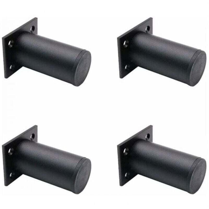 4PCS De Meubles Réglables Noir Mat , En Alliage D'aluminium 38x80 Mm, Pieds De Meuble Tv Pour Table Basse D'armoire, Pied De Support Pour Canapé De