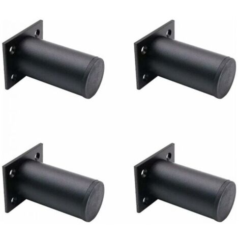 4PCS  De Meubles Réglables Noir Mat , En Alliage D'aluminium 38x80 Mm, Pieds De Meuble Tv Pour Table Basse D'armoire, Pied De Support Pour Canapé De Meuble