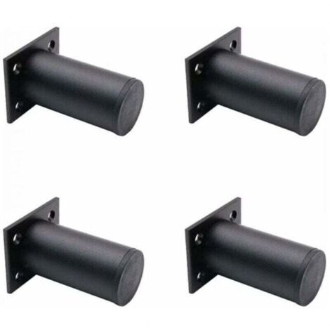4PCS De Meubles Réglables Noir Mat , En Alliage D'aluminium 38x80 Mm, Pieds De Meuble Tv Pour Table Basse D'armoire, Pied De Support Pour Canapé De Meuble-Crezuo