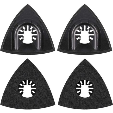 4Pcs Delta Patin de Ponçage 80mm Multi-outil Accessoires pour Patin de Fixation, Lame à Multi Outil, Accessoires Outil Oscillant pour Worx Mikita Dewalt Power Tool, Worx Tool, Bosch Multi Outil