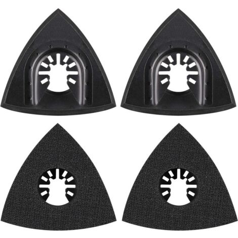 4Pcs Delta Patin de Ponçage 80mm Multi-outil Accessoires pour Patin de Fixation, Lame à Multi Outil, Accessoires Outil Oscillant pour Worx Mikita Dewalt Power Tool, Worx Tool, Bosch Multi Outil