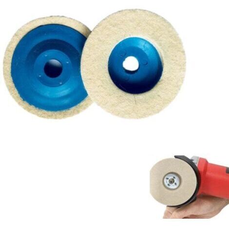 4Pcs Diamètre 100mm Disque de Polissage Meuleuse, Polissage Meuleuse D'angle Bore Dia 8mm, Feutre de Laine Roue de Polissage pour Polissage Verre, Céramique, Plastique, Métal, Marbr