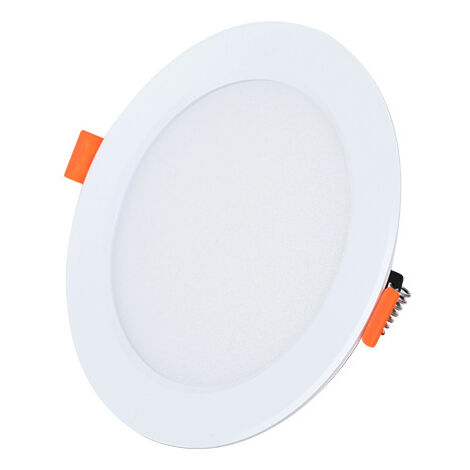 4pcs, Downlight LED Empotrable 7W, Foco LED Empotrable Techo Redondo. Carcasa blanca, luz cálida-3000K, diámetro de la superficie 12 cm, apertura de 9-10 cm, sala de estar, centro comercial, hotel, of