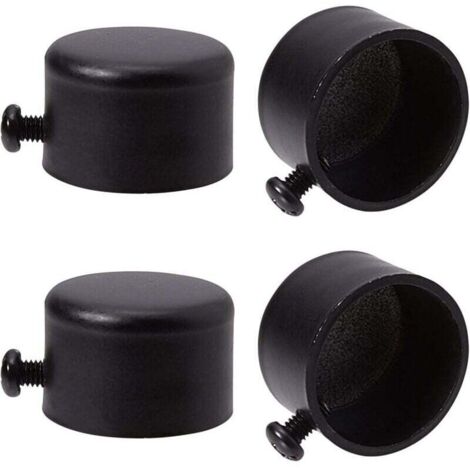 4pcs Embouts de Tringle à Rideau Embouts de Rideau en Métal Noir Embouts avec Vis Embouts de Tringle à Rideau Cylindriques de 28 mm Têtes pour Rideau de Bureau à Domicile Accessoires