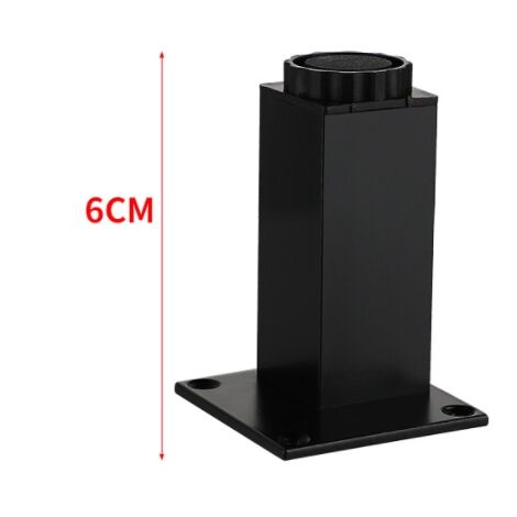 4pcs en alliage d'aluminium pieds de meuble TV canapé table basse support jambe salle de bain pieds de meuble meuble à chaussures pieds de meubles pieds de table pied de lit rehausseur 6cm noir