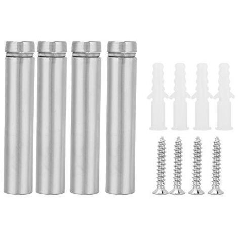 4pcs entretoises en Verre Vis de publicité Fixations Boulons Support Pin (12 x 80 mm)