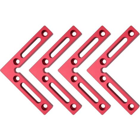 4pcs-Équerres de Positionnement à 90 Degrés en Alliage d'Aluminium 4,7"x 4,7" Pince d'angle type L 90°Pinces à Angle Droit pour Tiroirs Armoires Cadre Photo