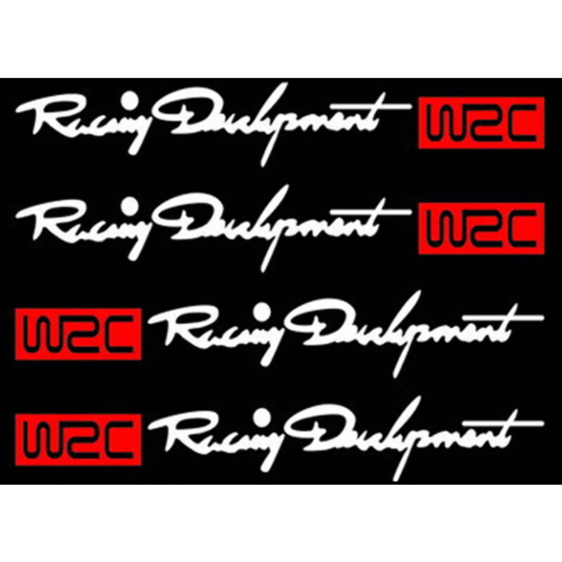 

4pcs Espejo retrovisor WRC Car Body Styling Sticker Extraible Impermeable, Blanco Rojo