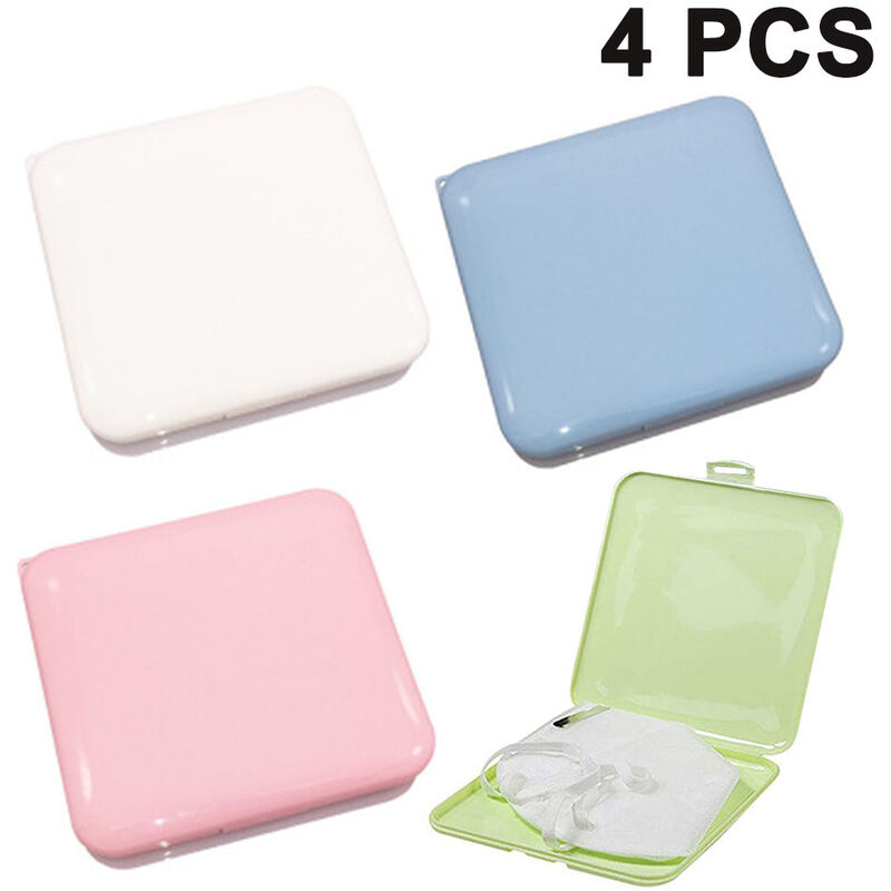 

Abcrital - 4PCS Estuche para máscara portátil, Estuche de plástico para almacenamiento de máscara y cubierta facial, Estuche de almacenamiento