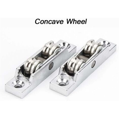 4pcs fenêtre coulissantes Poulie en zinc Matériel en alliage, Convient for porte coulissante et fenêtre Cabinet, Double Balancier Réglage de l'angle de roue-LIAIKI