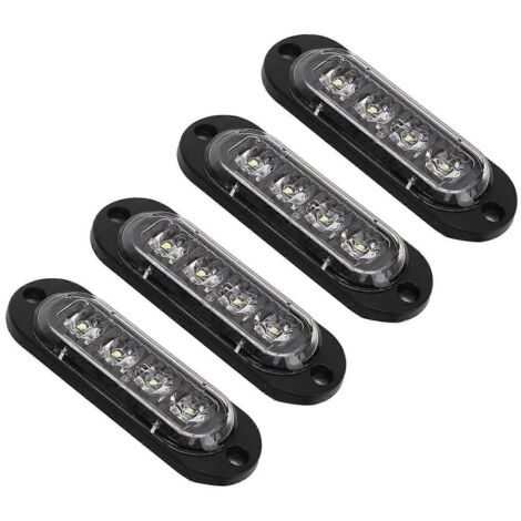 4Pcs Feux Latéraux Camion Haute Luminosité 3000K IP65 Étanches LEDs Installation Facile Urgence Véhicule