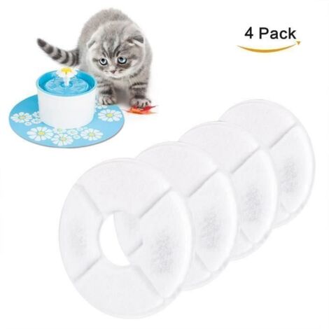 4Pcs Filtres Pour Fontaine D\'Eau Fleurs Pour Chat - Filtre À Charbon Actif