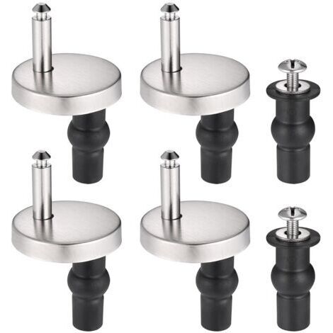 4Pcs Fixation Abattant WC,Kit de Fixation pour Abattant WC,Charnières Siège de Toilette Universelles à Dégagement Rapide, fixation Toilette Siège en Acier Inoxydable avec Vis