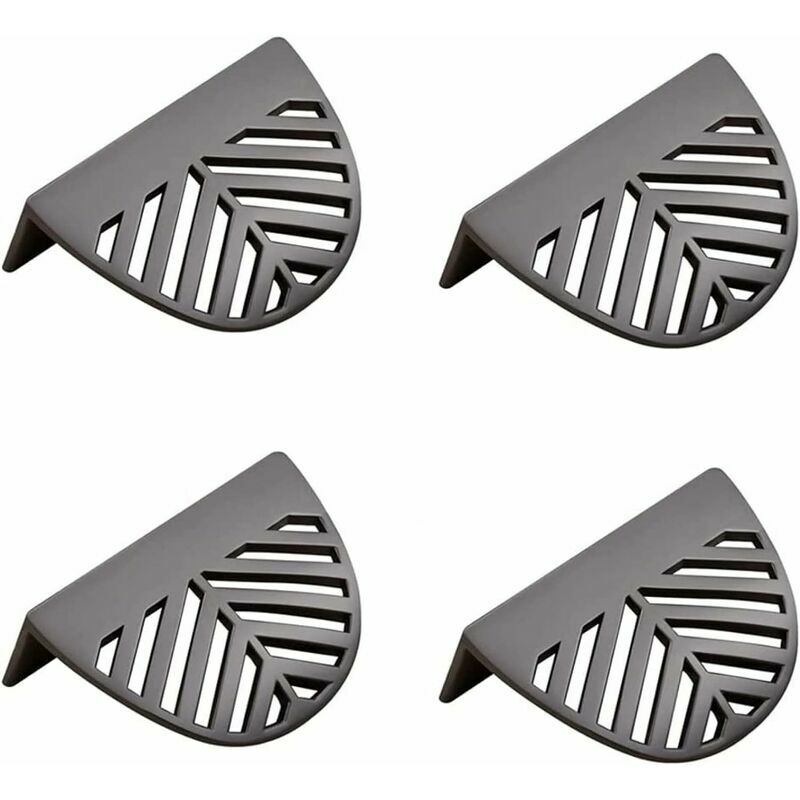 4pcs Forme des Feuilles Cabinet Pulls Laiton Doré Poignées De Meubles De Cuisine Porte De Cuivre Tirettes De Tiroir-Noir