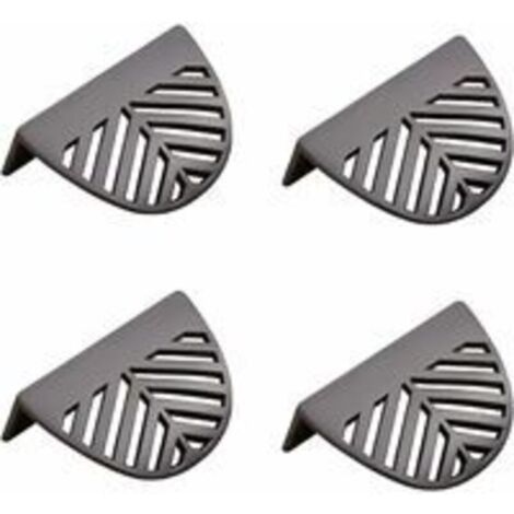 4pcs Forme des Feuilles Cabinet Pulls Laiton Doré Poignées De Meubles De Cuisine Porte De Cuivre Tirettes De Tiroir-Noir