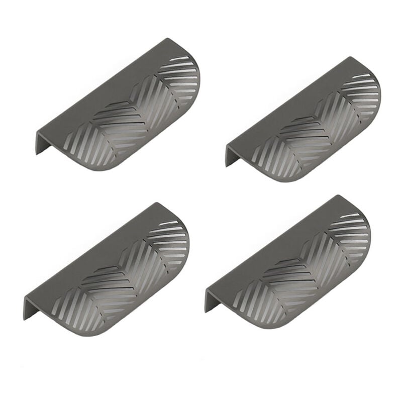 4pcs Forme des Feuilles Cabinet Pulls Laiton Doré Poignées De Meubles De Cuisine Porte De Cuivre Tirettes De Tiroir,(Gris)