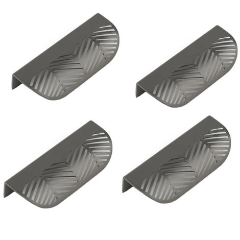 4pcs Forme des Feuilles Cabinet Pulls Laiton Doré Poignées De Meubles De Cuisine Porte De Cuivre Tirettes De Tiroir,(Gris)