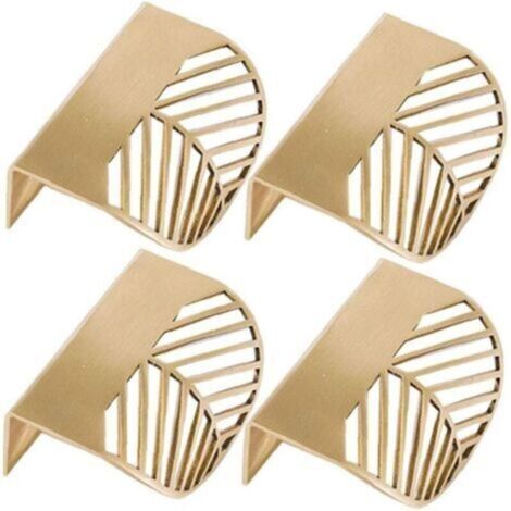 4pcs Forme des Feuilles d'or en Laiton Cabinet Poignées de Meubles de Cuisine Poignées Poignée de Porte en cuivre tiroir tirettes