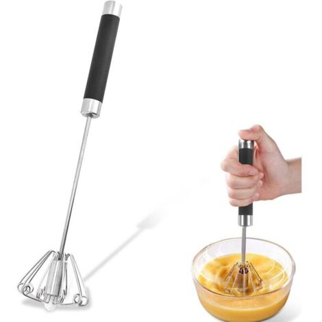 4pcs Fouet Cuisine, Inoxydable Batteur Manuel, Multifonctionnel Petit Fouet Cuisine, Semi-Automatique Fouet Rotatif, Fouet Cuisine pour Mélanger, Battre, Faire Mousser et Remuer
