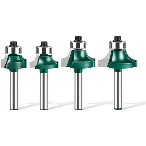 4PCS Fraise à Arrondir à Bois Carbure Routeur Fraise à arrondir Carbure Queue 6mm Fraises Rondes Routeur Bits Bois Outils Carpenter