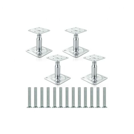 4pcs Galvanized Raised Post Brackets Adjustable 100-150mm Heavy Duty Roof Support for Construction