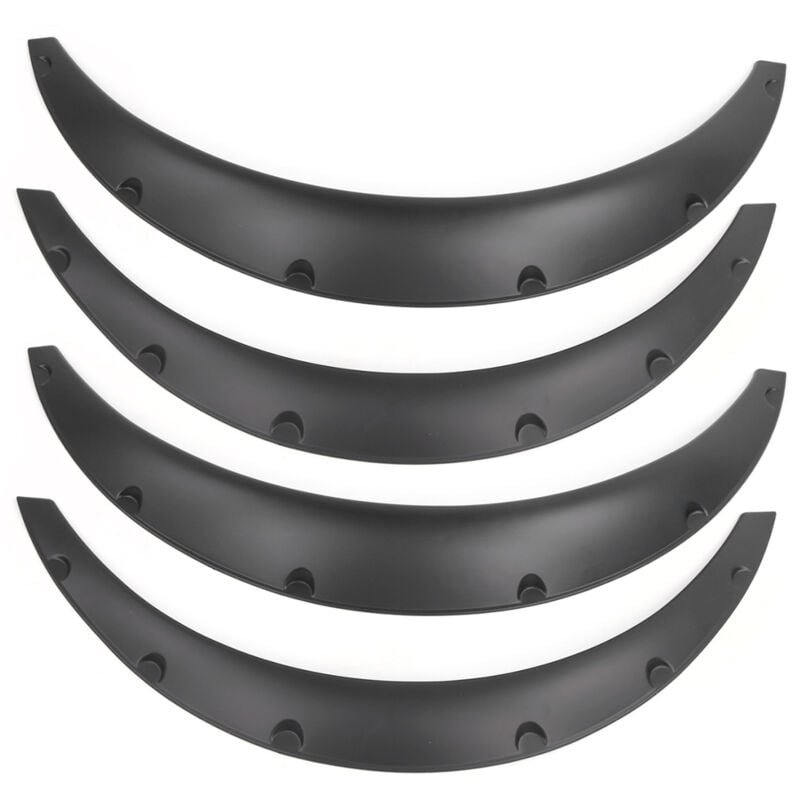 Ineasicer - 4pcs Garde boue flexible pour garde-boue large Noir mat Pièces détachées automobiles universelles