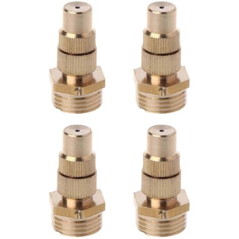 4pcs Garden Irrigation Brass Adjustable Spray Misting Nozzles Spray High Atomization Misting Nozzles for Irrigation Tool 25-26