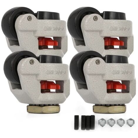 4pcs GD-80S Swivel Heavy Duty Machine Levelling Castors Wheels Industrial Casters Swivel Casters Retractable Leveling Casters, 500kg Load for Furniture, Workbench, Table