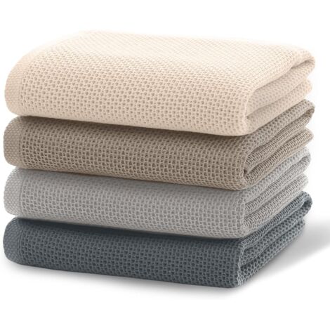 4PCS Geschirrtücher Baumwolle, 65x45 cm Küchenhandtücher, Geschirrtücher Waffelstruktur Handtücher Küche, Küchentücher Saugstarke und Strapazierfähige (Mehrfarbig)